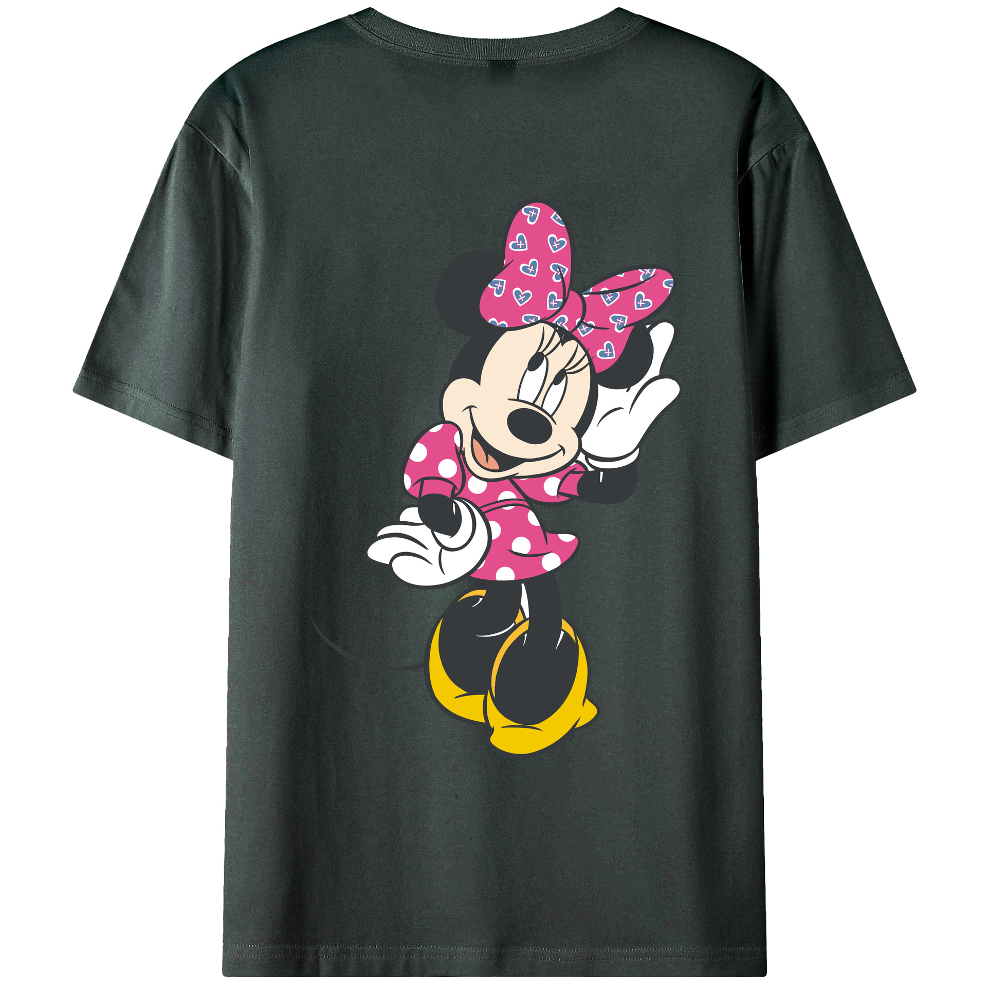 ミッキーマウス Mickey Mouse 綿100％ メンズ半袖Tシャツ（バックプリント） 通気性